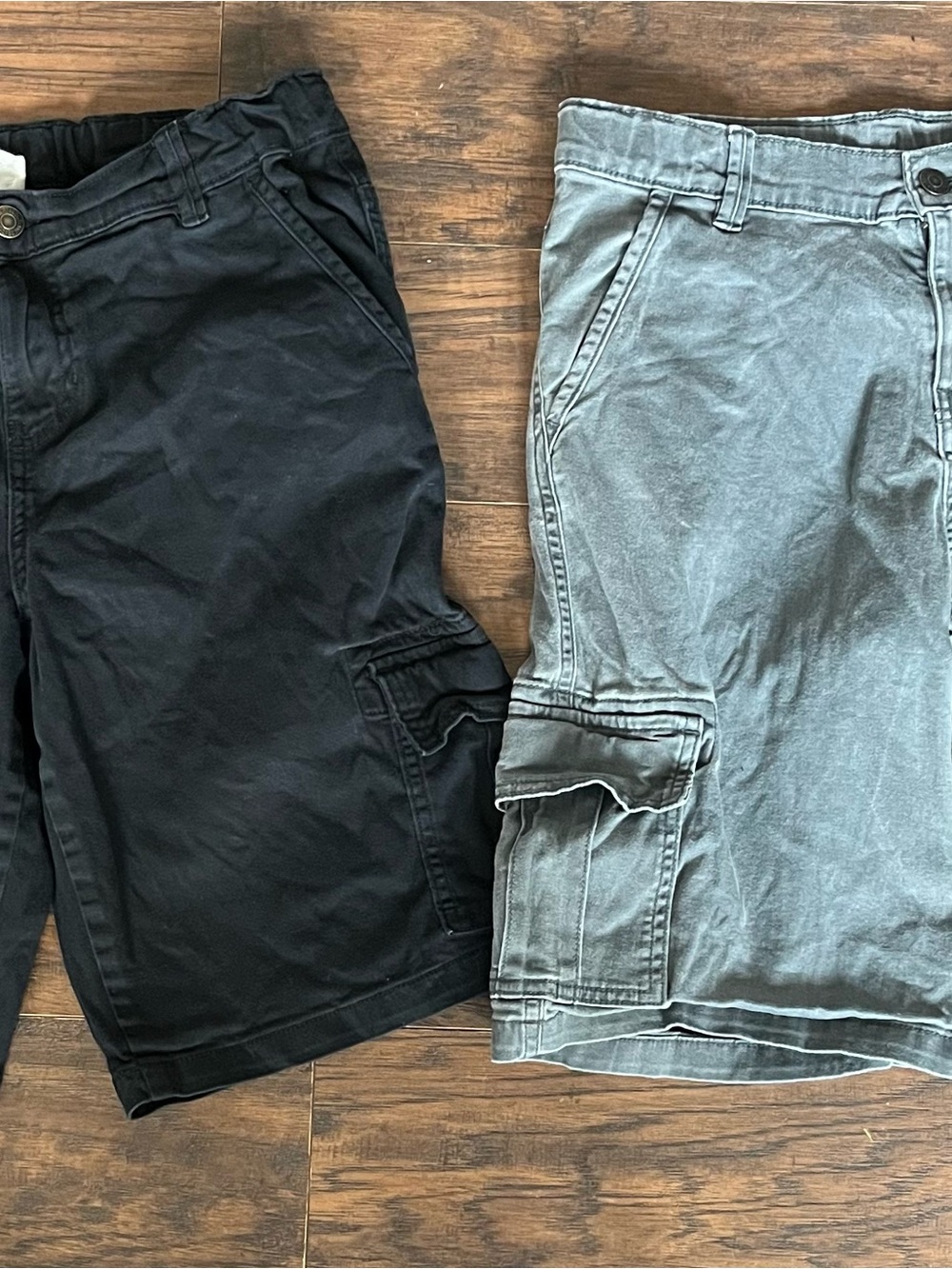 Men's Cargo Shorts - Black and Gray